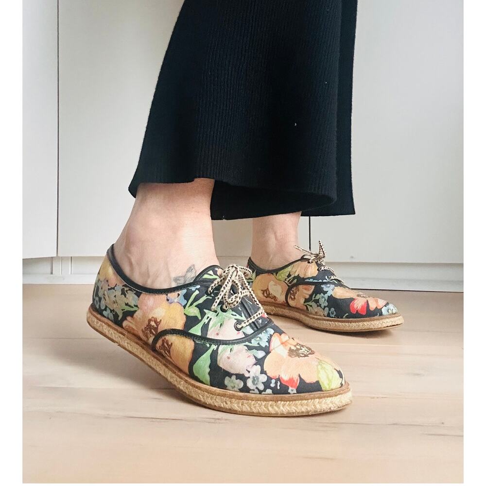 Loeffler Randall x Tucker womens floral print espadrilles shoes size 10